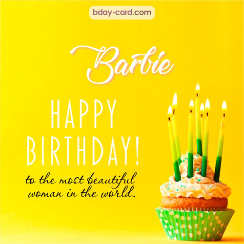 Birthday pics for Barbie with cupcake