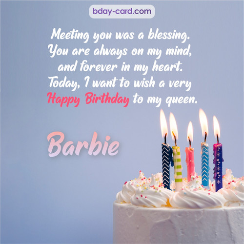 Greeting pictures for Barbie with marshmallows