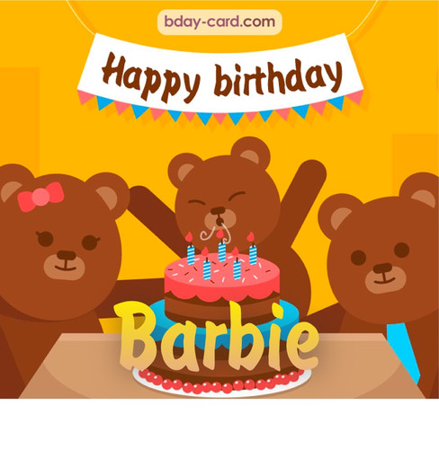Bday images for Barbie with bears