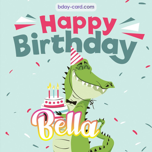 Happy Birthday images for Bella with crocodile