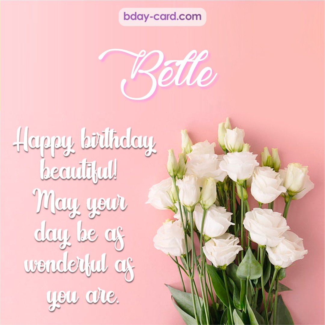 Beautiful Happy Birthday images for Belle with Flowers