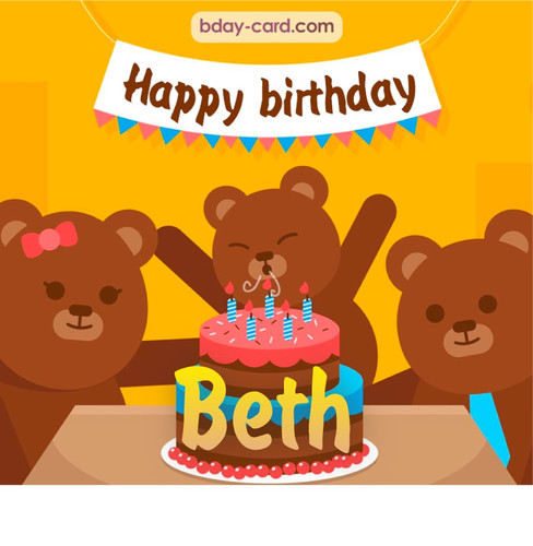 Bday images for Beth with bears