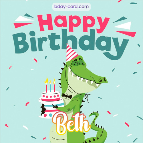 Happy Birthday images for Beth with crocodile