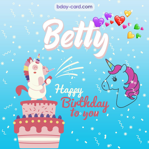 Happy Birthday pics for Betty with Unicorn
