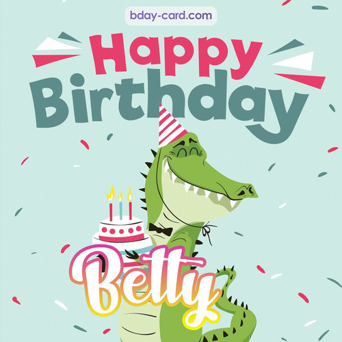 Happy Birthday images for Betty with crocodile