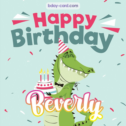 Happy Birthday images for Beverly with crocodile