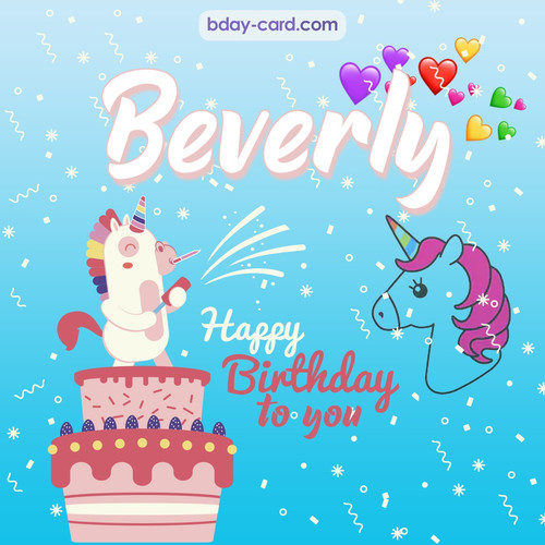 Happy Birthday pics for Beverly with Unicorn