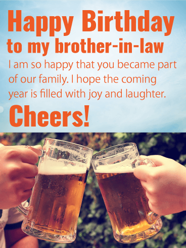 Cheers happy birthday card for brother in law birthday