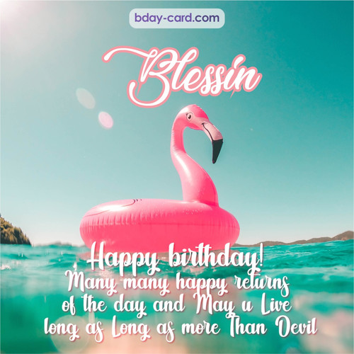 Happy Birthday pic for Blessin with flamingo