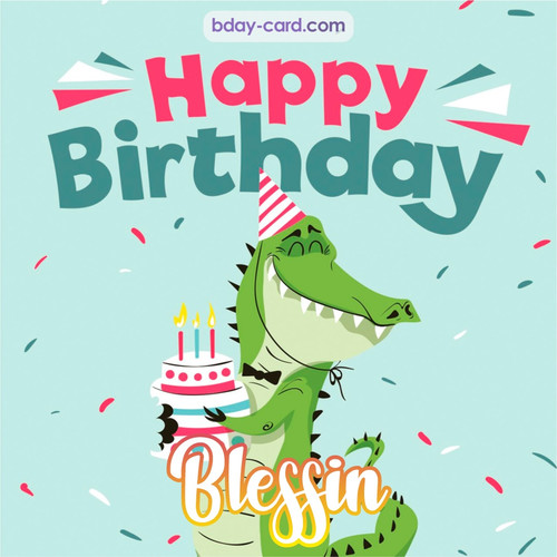 Happy Birthday images for Blessin with crocodile
