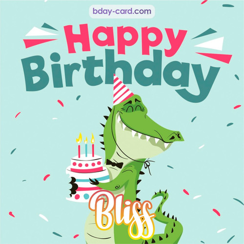 Happy Birthday images for Bliss with crocodile