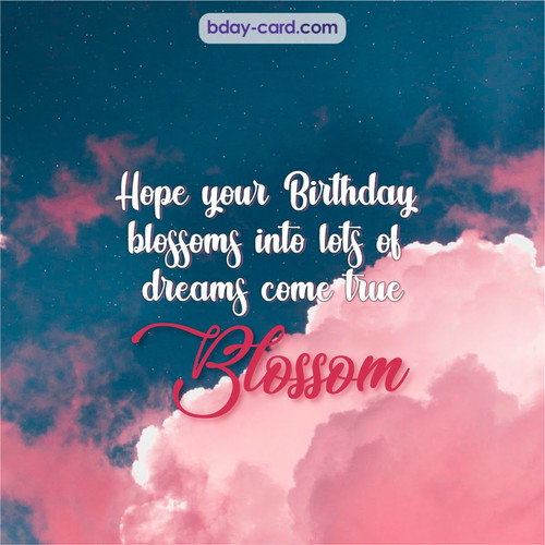 Birthday pictures for Blossom with clouds
