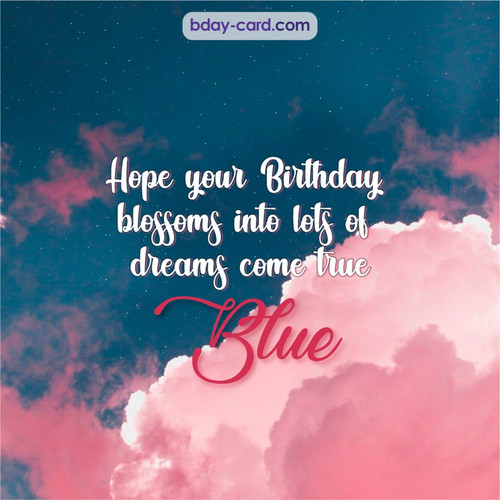 Birthday pictures for Blue with clouds