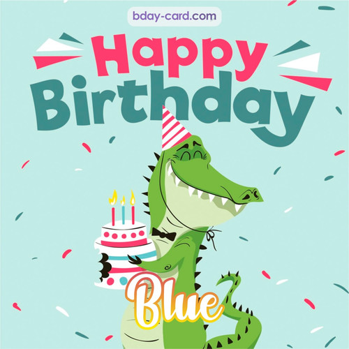 Happy Birthday images for Blue with crocodile