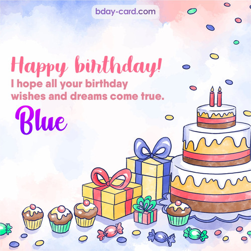 Greeting photos for Blue with cake