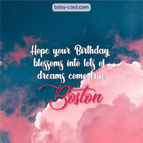 Birthday pictures for Boston with clouds