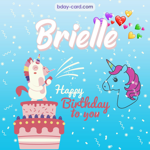Happy Birthday pics for Brielle with Unicorn