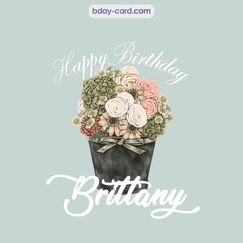 Birthday pics for Brittany with Bucket of flowers