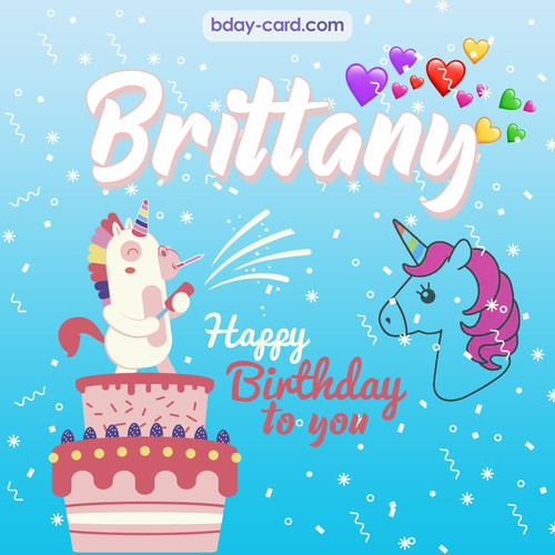 Happy Birthday pics for Brittany with Unicorn