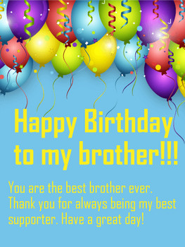 To the best brother happy birthday wish card birthday
