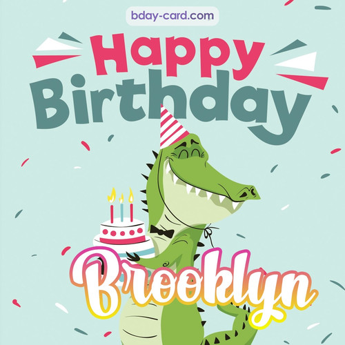 Happy Birthday images for Brooklyn with crocodile