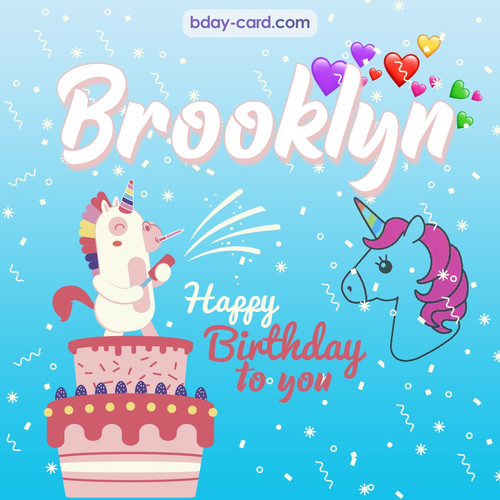 Happy Birthday pics for Brooklyn with Unicorn