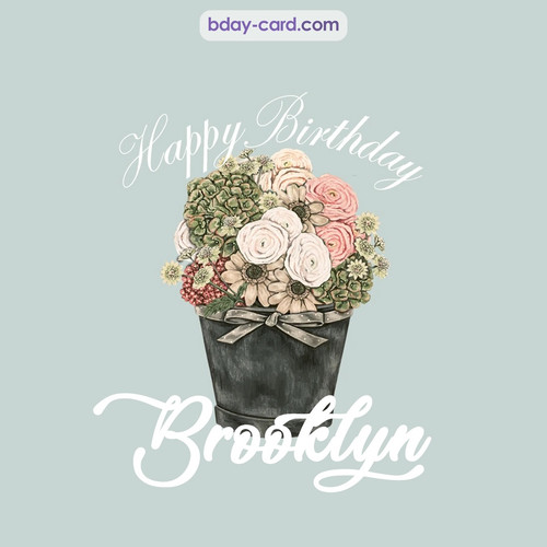 Birthday pics for Brooklyn with Bucket of flowers