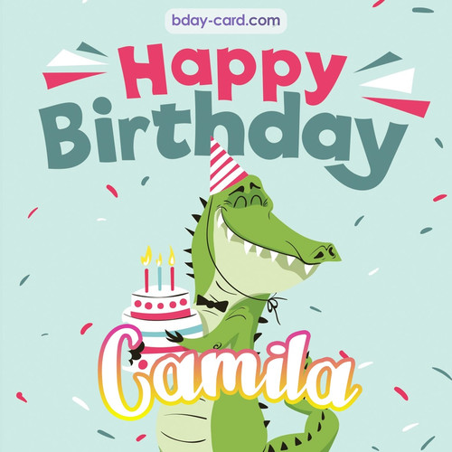 Happy Birthday images for Camila with crocodile