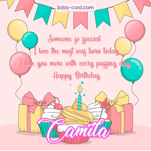 Greeting photos for Camila with Gifts