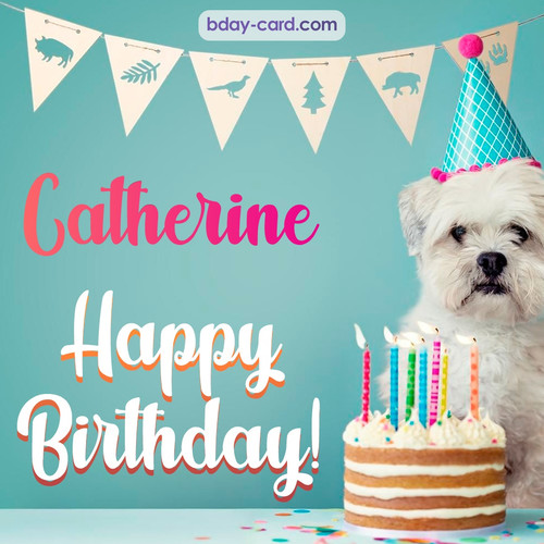 Happiest Birthday pictures for Catherine with Dog