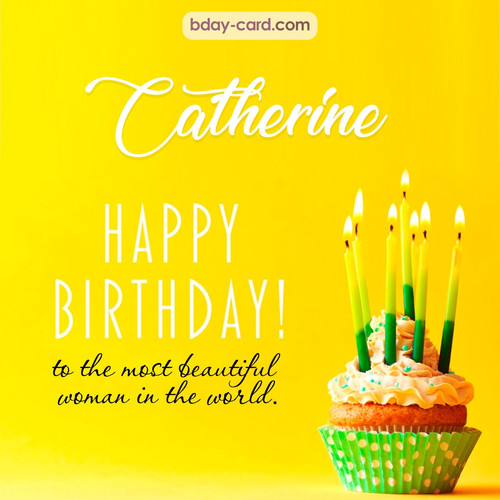 Birthday pics for Catherine with cupcake
