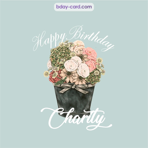 Birthday pics for Charity with Bucket of flowers
