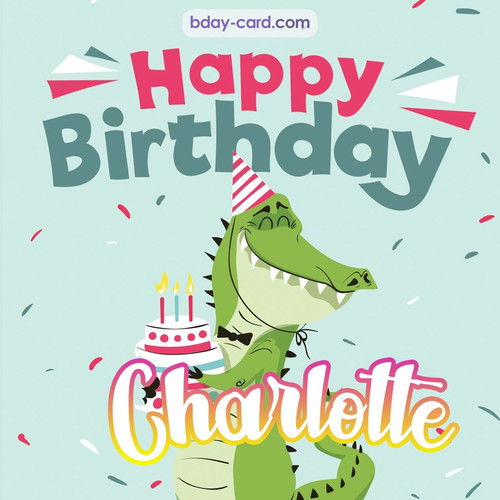 Happy Birthday images for Charlotte with crocodile