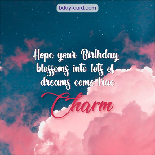 Birthday pictures for Charm with clouds