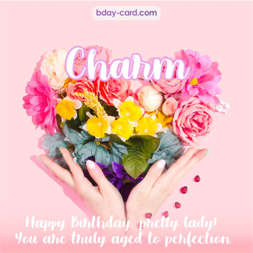 Birthday pics for Charm with Heart of flowers