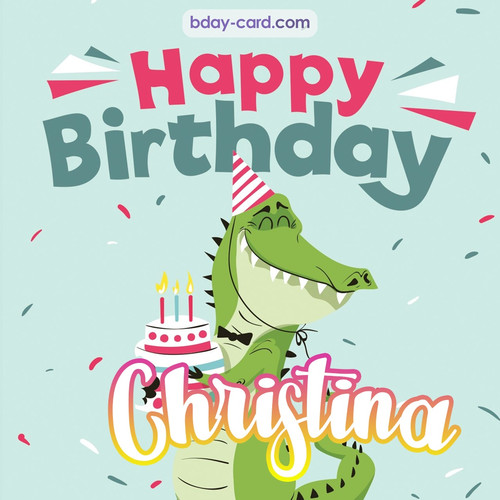 Happy Birthday images for Christina with crocodile