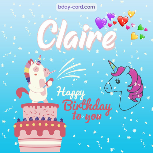 Happy Birthday pics for Claire with Unicorn