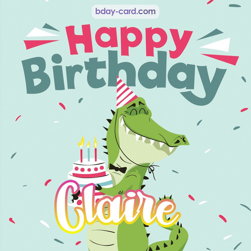 Happy Birthday images for Claire with crocodile