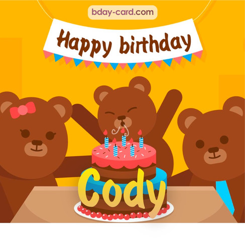 Bday images for Cody with bears