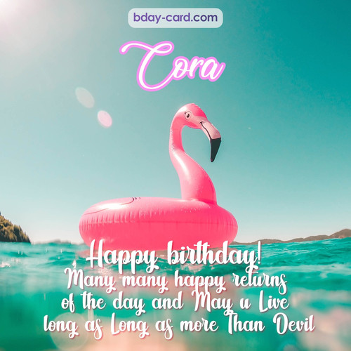 Happy Birthday pic for Cora with flamingo