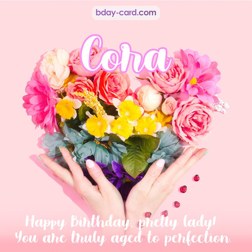 Birthday pics for Cora with Heart of flowers