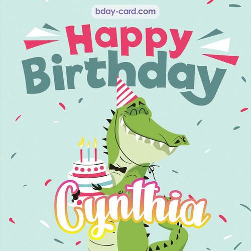 Happy Birthday images for Cynthia with crocodile