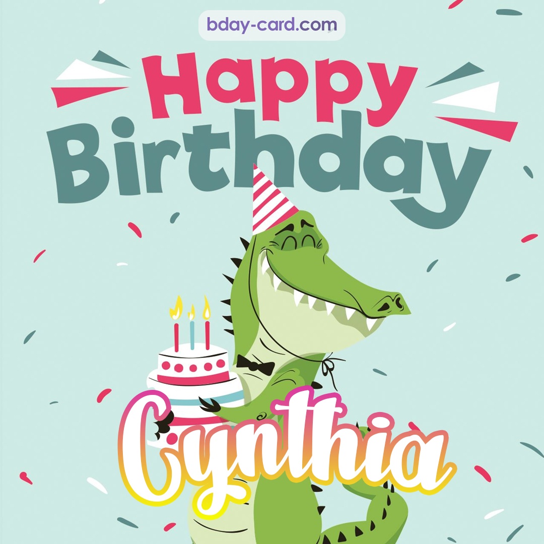 Happy Birthday images for Cynthia with crocodile
