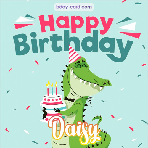 Happy Birthday images for Daisy with crocodile