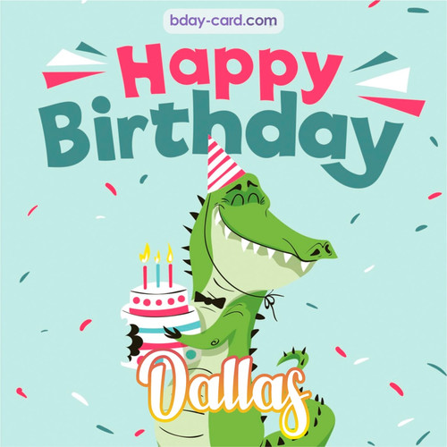 Happy Birthday images for Dallas with crocodile