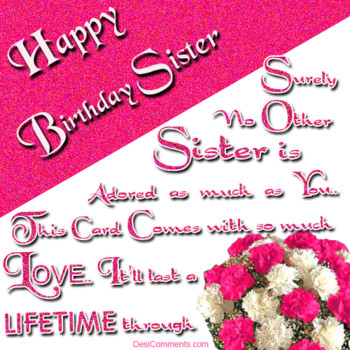 Wishing you very happy birthday dearest sister desments