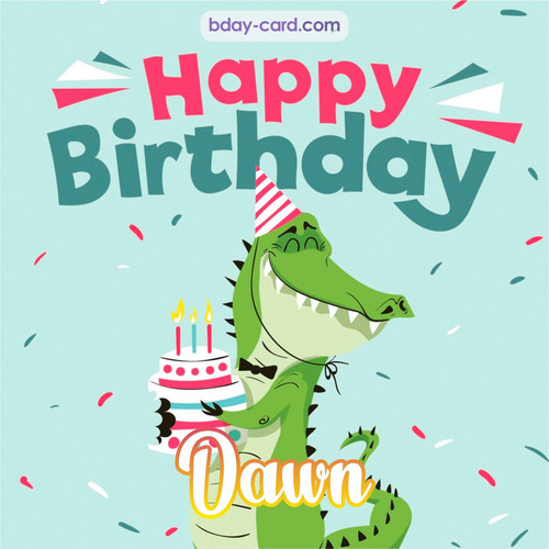 Happy Birthday images for Dawn with crocodile