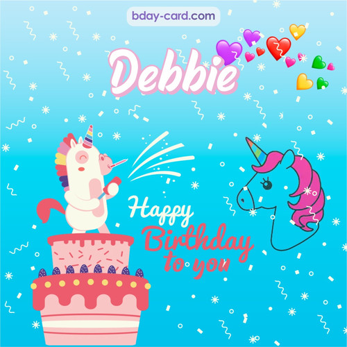 Happy Birthday pics for Debbie with Unicorn