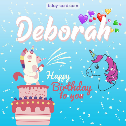 Happy Birthday pics for Deborah with Unicorn