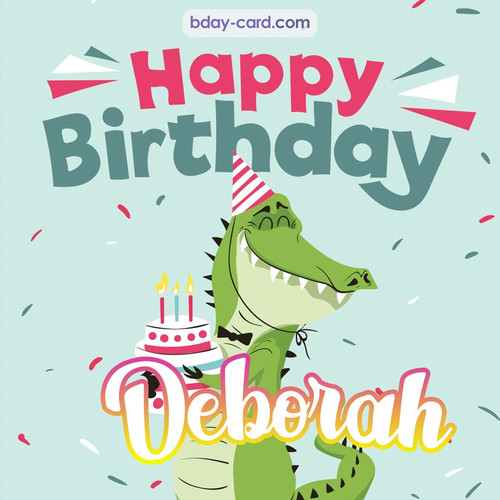 Happy Birthday images for Deborah with crocodile